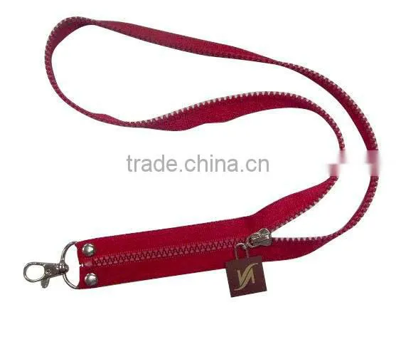 customize special zipper lanyard,fashion zipper lanyard