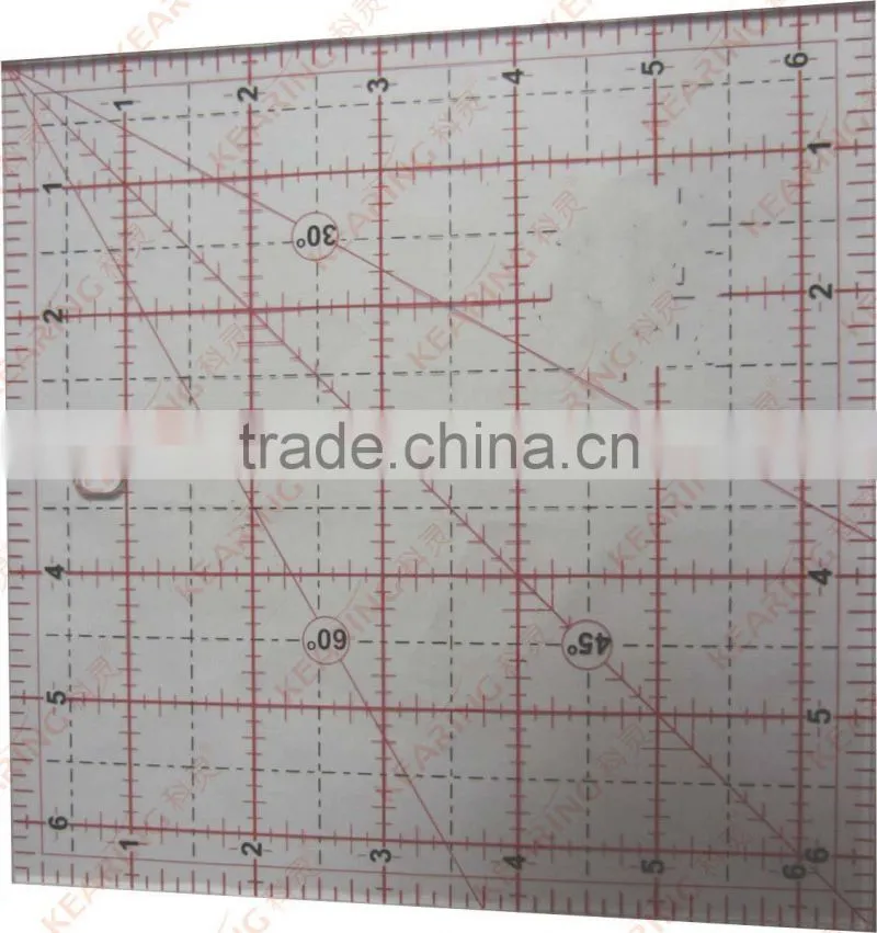 Kearing pro square ruler template 16cm*16cm acrylic patchwork quiting rulers with diagonal line for sewing# KPR1616