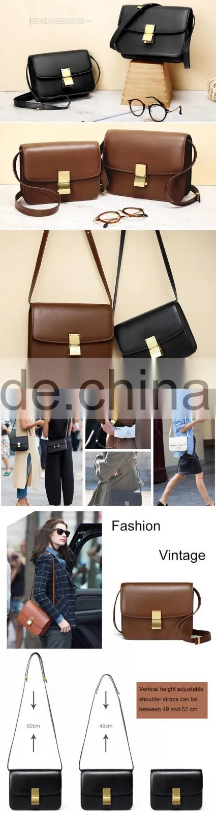Best Selling Fashion Vintage Woman Strap Messenger Bags Good Quality Ladies Small Genuine Split Cow Leather Sling Shoulder Bag