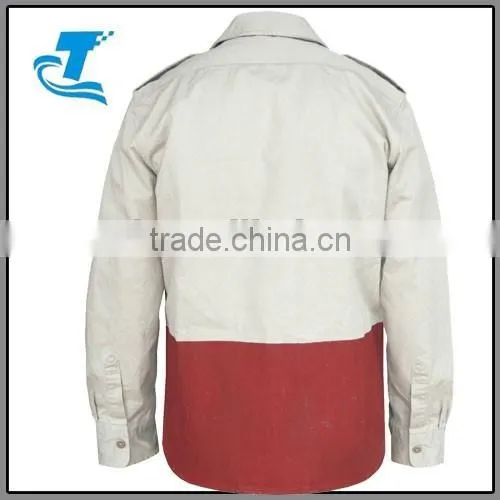 new design Canvas washed shirt men colorblock jacket
