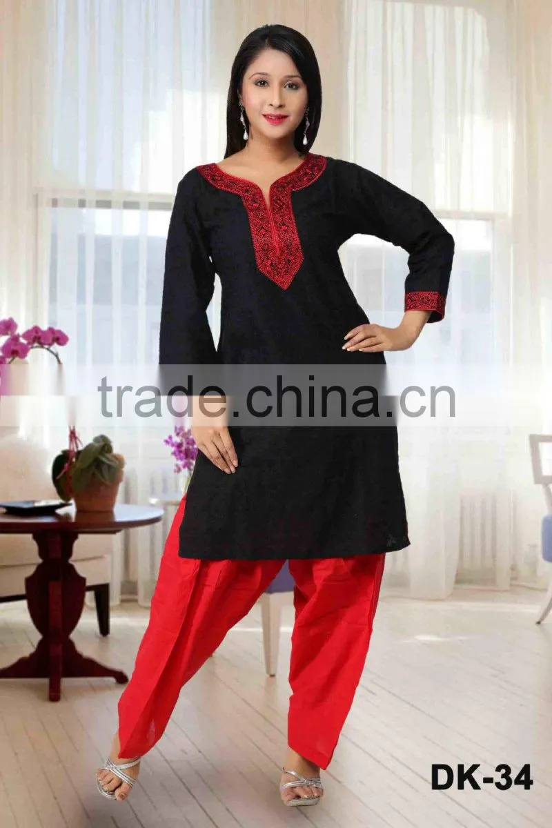 Black & White Latest kurti designs for girls for stitching 2014