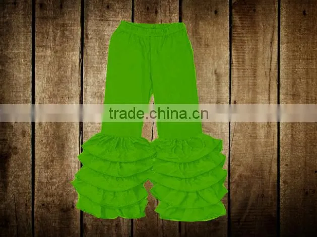 2016 Latest Designs baby Muliti Ruffles Pants Girls Soild Colorful leggings Kids Children Girls' Wholesale Ruffle legging pants