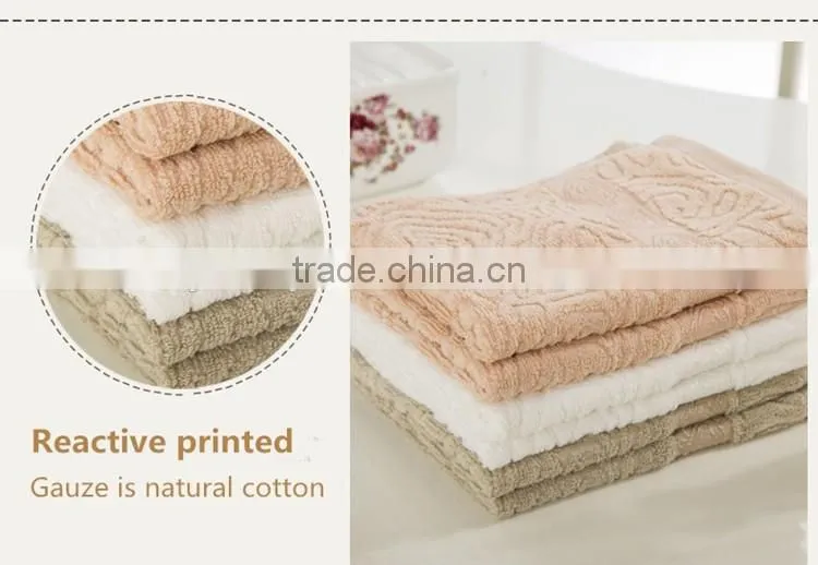 custom emboss logo hotel bath face hand towel