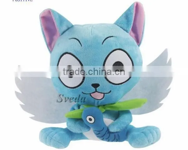 Fairy Tail Plush dolls 23cm stuffed toys Hold fish Habib Fairy Tail Plush toys