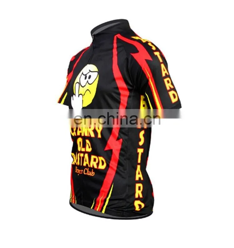 Newest funny bike jerseys sublimation printing bike top free design customized logo design