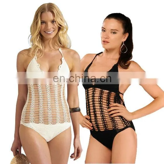 Missadola knitted one piece Crochet swimsuit