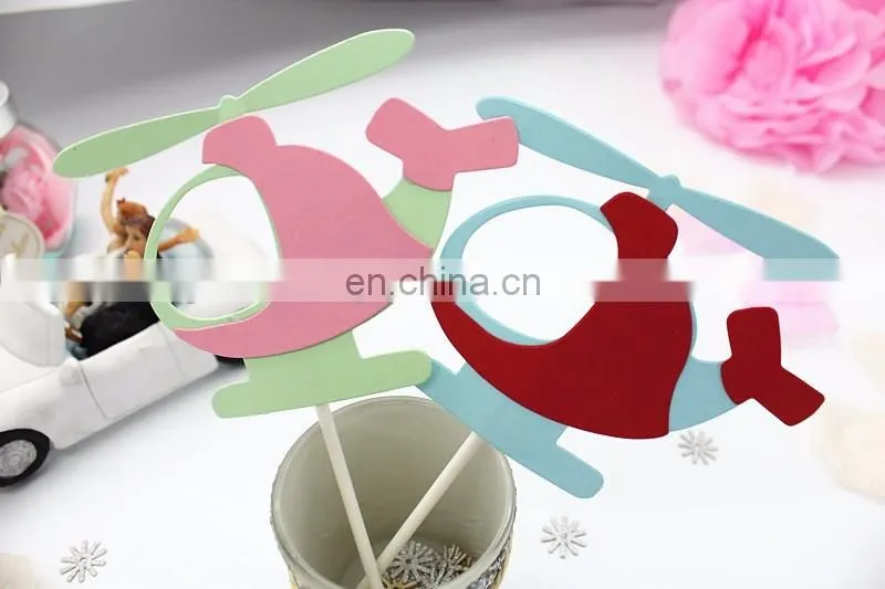 Hot Sale Airplane Cake Topper Helicopter Paper Cake Topper