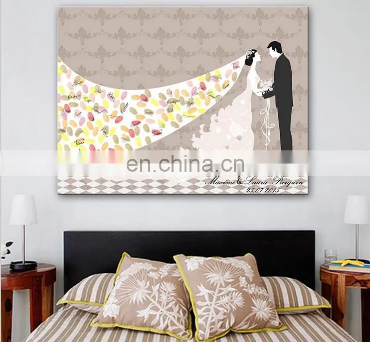 Bride and Groom Fingerprint Wedding Signature Guest book Wedding Favors wholesale
