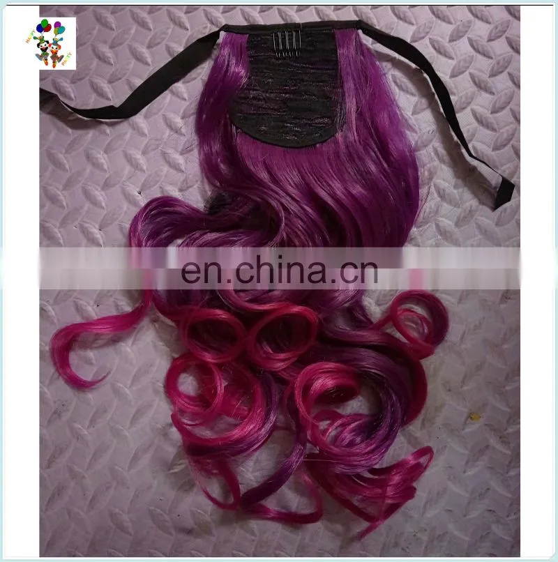 Womens Cosplay Fancy Dress Red Sexy Long Curly Ponytail Hair Extensions HPC-0139