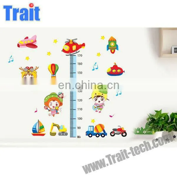 High Quality Cartoon Height Chart 50x70cm Removable PVC DIY Decorative Wall Sticker,vinyl material for wall sticker