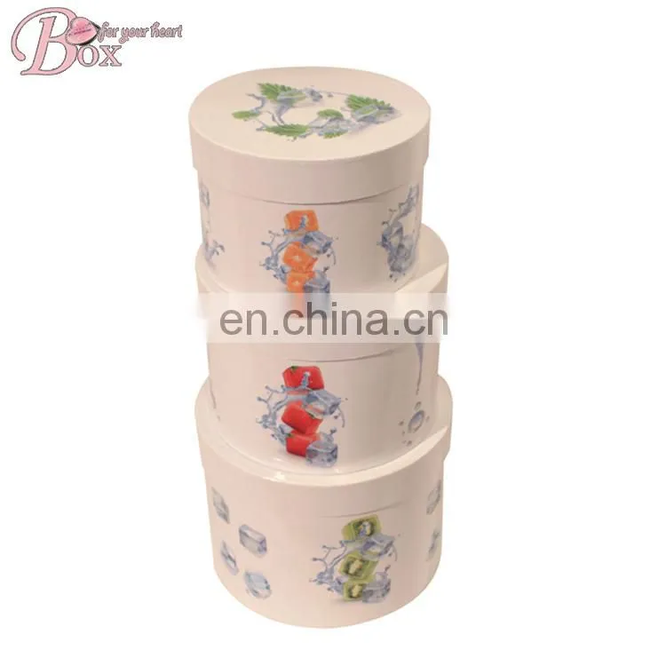 Fruit Pattern Cute Paper Storage Box Round Gift Box