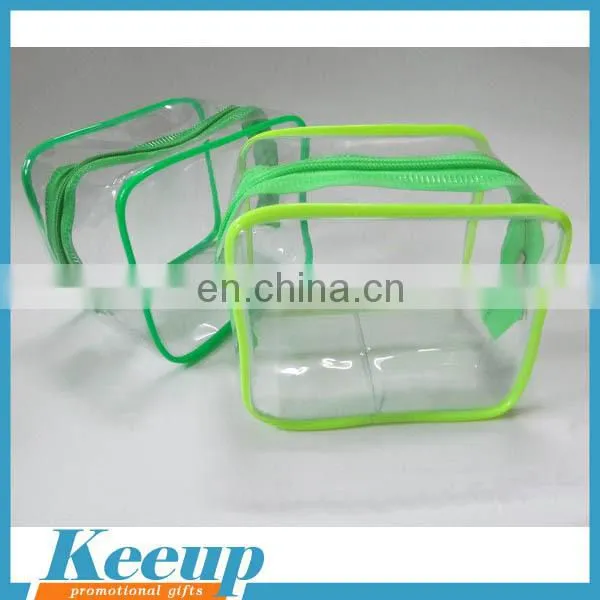 Cheap clear pvc plastic bag with snap button for promotion