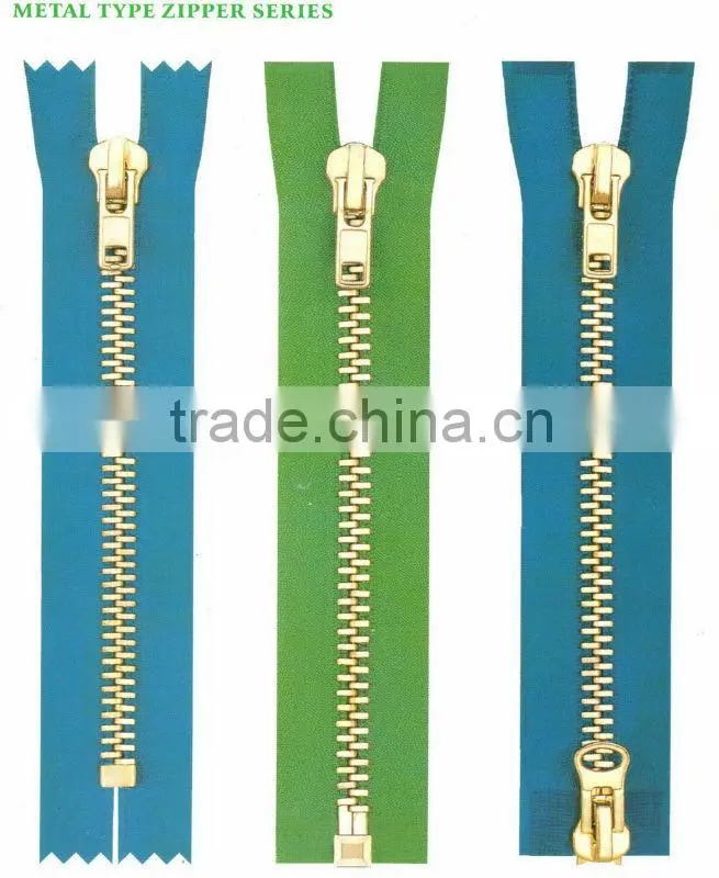High quality Anti Brass Y Teeth Metal Zipper
