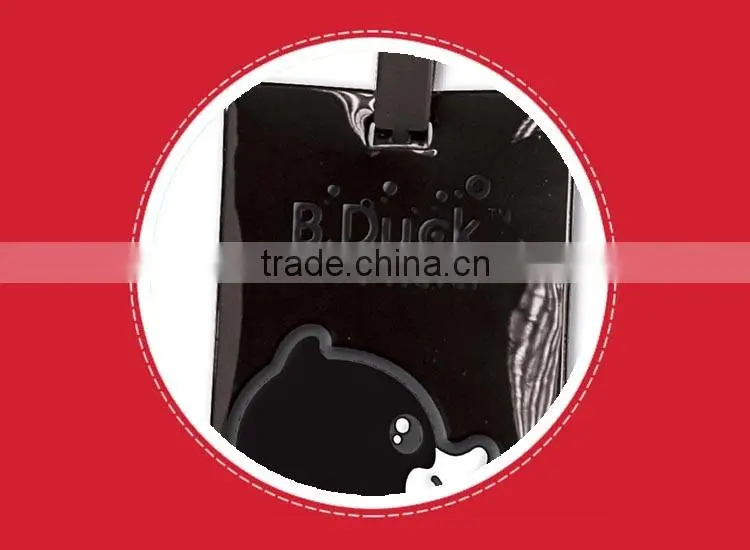 B.Duck factory wholesaler cheap personalized luggage tags with adjustable strap