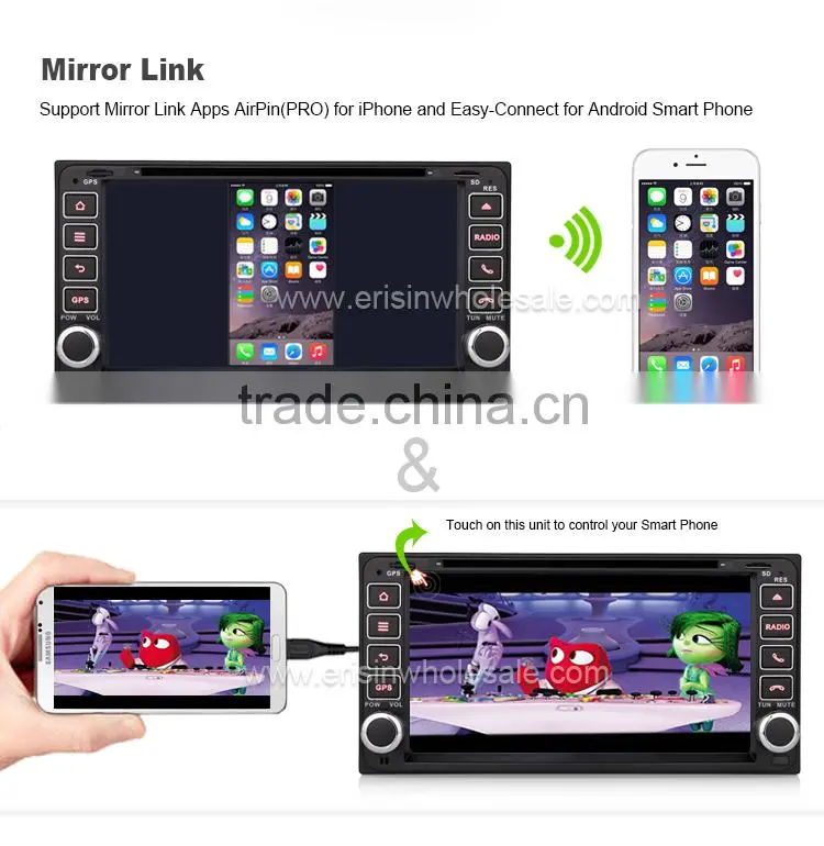 Erisin ES2603C 7 inch Touch Screen Car DVD Player for Toyota Vitz