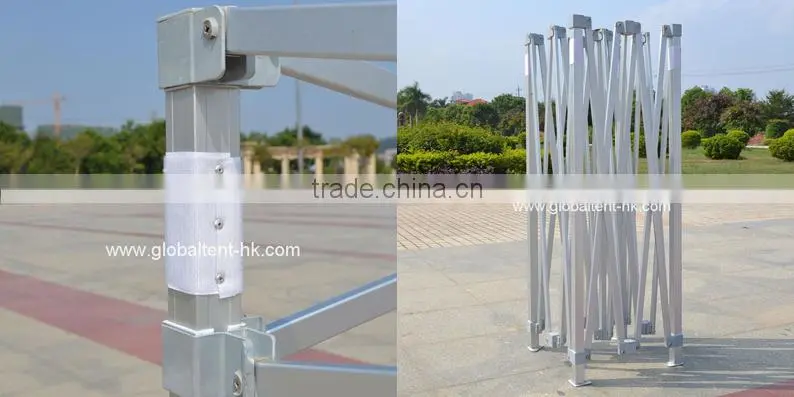 40mm Aluminum Fold Tent 10ft X 20 ft With All Metal Connectors, Custom Print Canopy& Valance,1 full wall & 1 half side wall