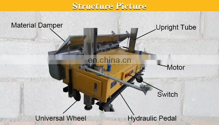 Suppliers Automatic High Wall Concrete Plaster Smoothing Rendering Machine China Plastering Cement Brick Wall 220/380v 200m3/h