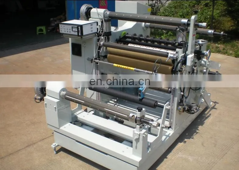 Adhesive Tape Rolls Slitting Rewinding Machine Slitting Rewinder Round Knife Cutting +/-0.10mm 80m/min 600mm 450mm 650mm