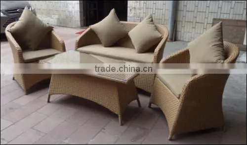 Quality assured easy-cleaning low price china furniture outdoor brown wicker sofa