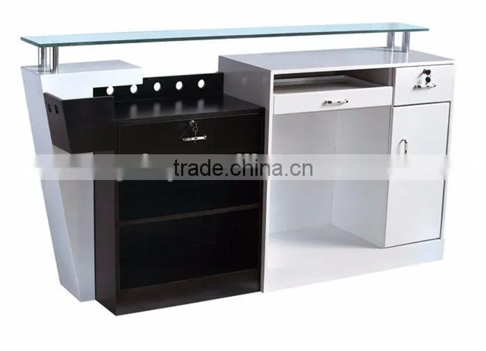 Beiqi Wholesale Reception Desk Counter with Glass Salon Furniture Used Checkout Desk for Sale