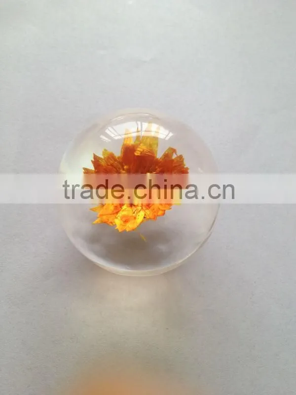 Hot selling small crystal ball with real ember embedded for promotional gift