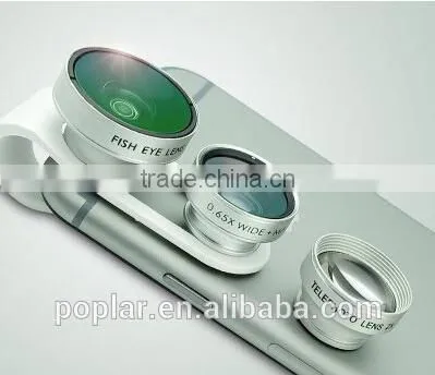 180 degree fisheye (black circles) + 0.65X Wide Angle + 10X telephoto macro + 2X Bokeh effects