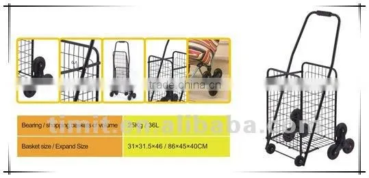 Beautiful Design Practical Aluminum Foldable Mutiple Wheels Shopping Trolley Cart