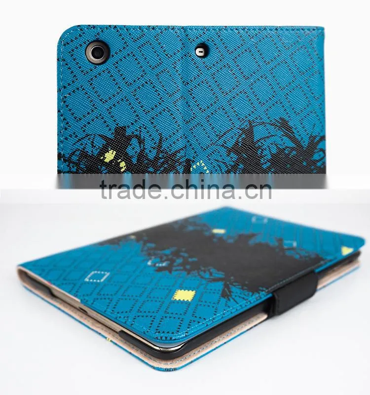 With stand up function and cards slots magnet pu leather case for ipad/mini