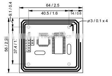 RFID 13.56MHz contactless smart card reader module