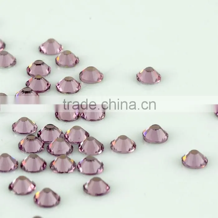 Factory sale non hotfix crystals Light Amethyst Colour flat back non hotfix crystal strass for dress