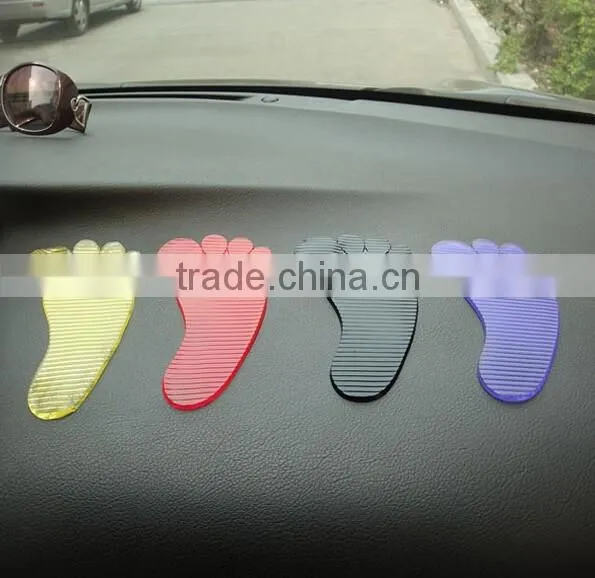 foot shape mobile phone anti slip pad,pu gel sticky pad