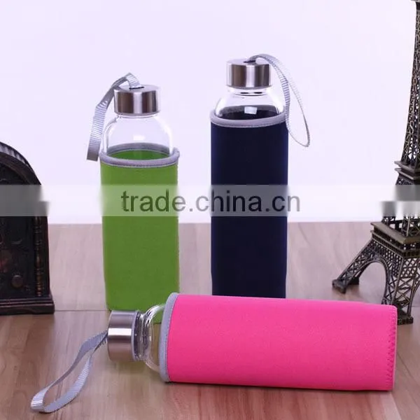 Factory hot sell handmade fashion neoprene cup holder with hand strap