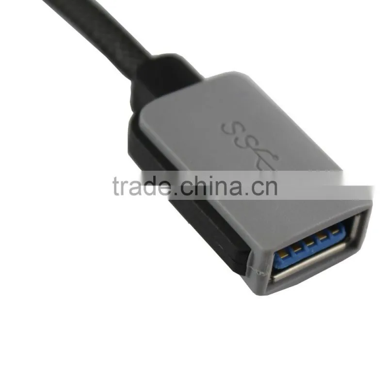 23cm Length Braid USB 3.1 Type -C Male To USB 3.0 A Female OTG Host Cable