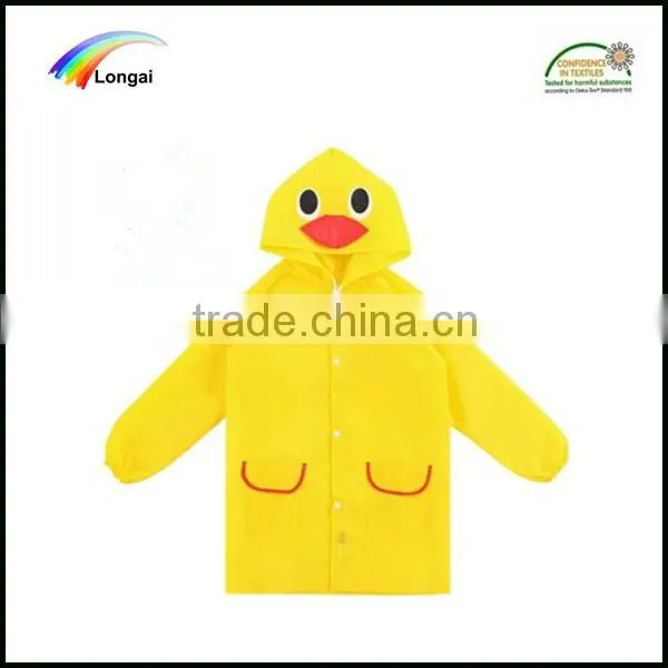 2016 Summer waterproof durable animal kids raincoat