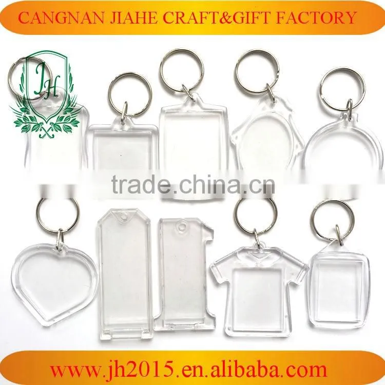 T-shirt shaped Plastic type custom printed acrylic keychains key ring