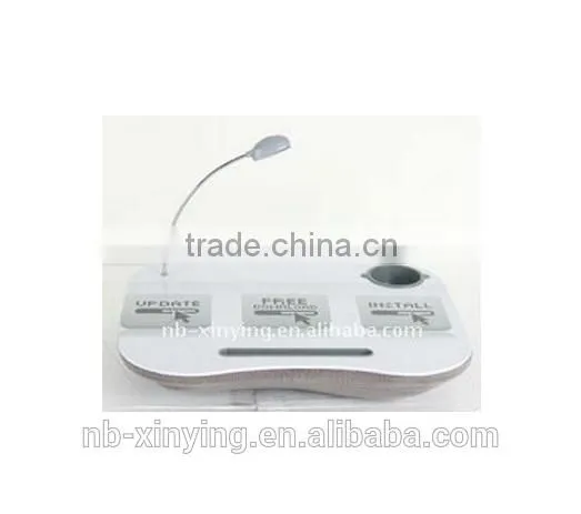 High quality white color dots Laptop Desk with cup And LED light wholesale price