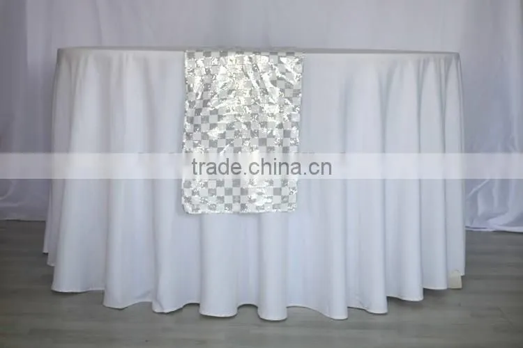 Plaid sequin embroidery wedding table runner wholesale