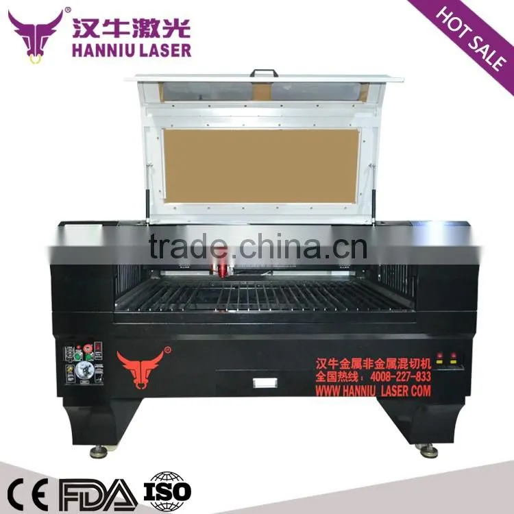 CE,FDA certification 1300*900mm HQ-1390Z co2 laser leather cutting machine with the dust cover