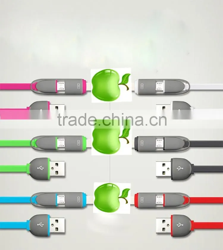 2-in-1 USB Sync and Charge Cable with microUSB connectors for iPhone 6