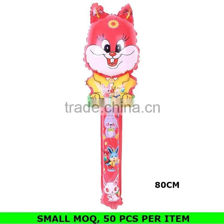 Wholesale Mini Round Shape Chirismas Santa Claus Mylar Inflatable Clap Stick Balloon