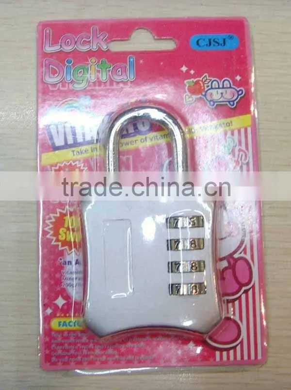 High Security Colorful 4 digits big zinc lock