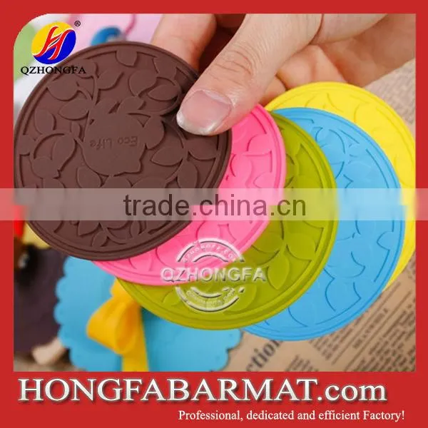 Heat Resistant Round Silicone Rubber Cup Coaster Pad Mat