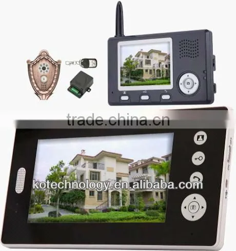 7 Inch Wireless Color Video Door Phone for 4 indoor monitors KO-VD100