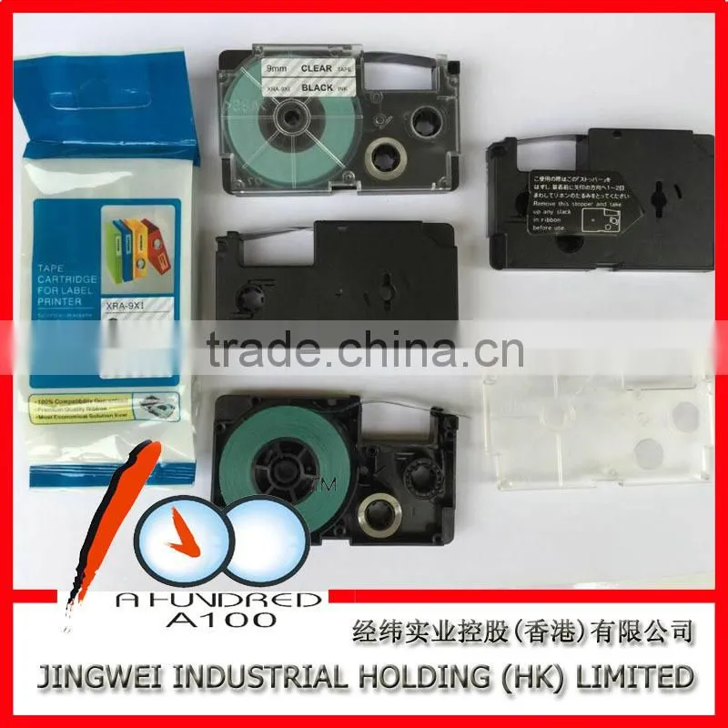 9mm tape cartridge for compatible casio label printer XR-9WE1 XR-9YW1 XR-9BU1