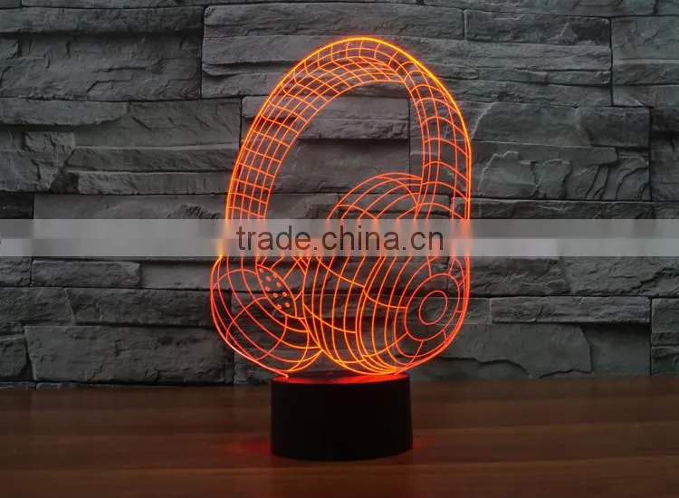 Novelty Lighting fashionable Table Lamp Touch Switch 3D LED Night Light Acrylic Colorful Gradient Atmosphere Lamp With USB Line