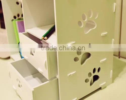Durable waterproof diy plastic desk storage drawer organizer