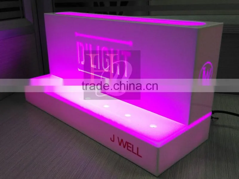 acrylic makeup display stand with different color LED light