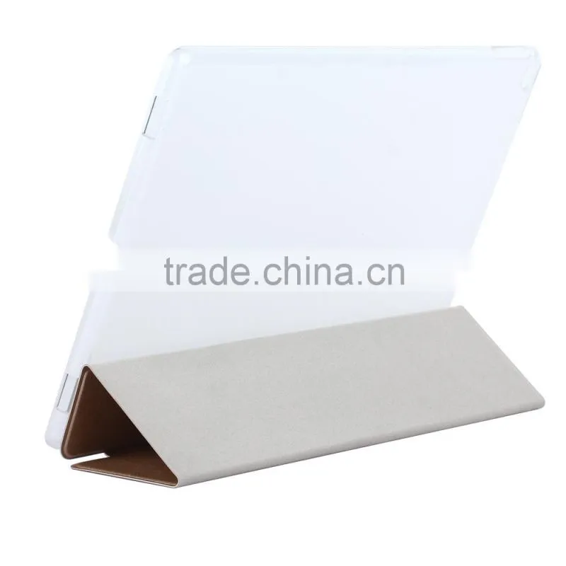 Factory Wholesale Three Folding Flip Standing Leather Case For iPad Pro