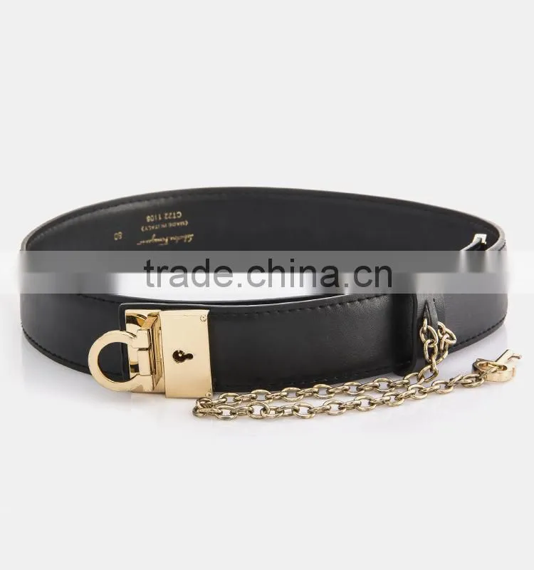 Charming exotic ladies leather belt Attractive women genuine belt Metal buckle leather belt