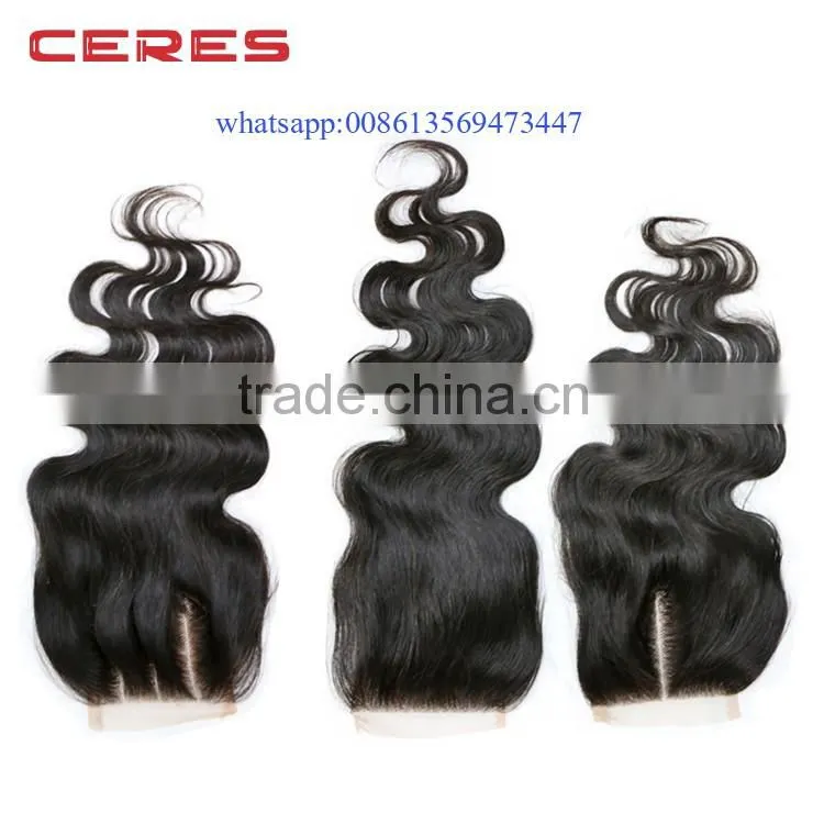 Fast Shipping 100% Full Cuticle cheap lace Indian Hair Silk Base Closures